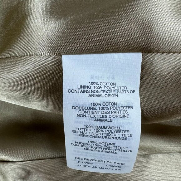 NWOT J.Crew Collection Icon Trench Coat in Light Khaki Classic Preppy 2 Petite - Picture 6 of 8